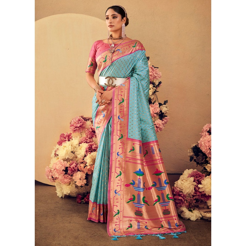 Firoza Dupion Silk Saree With Blouse Piece - JD986613125