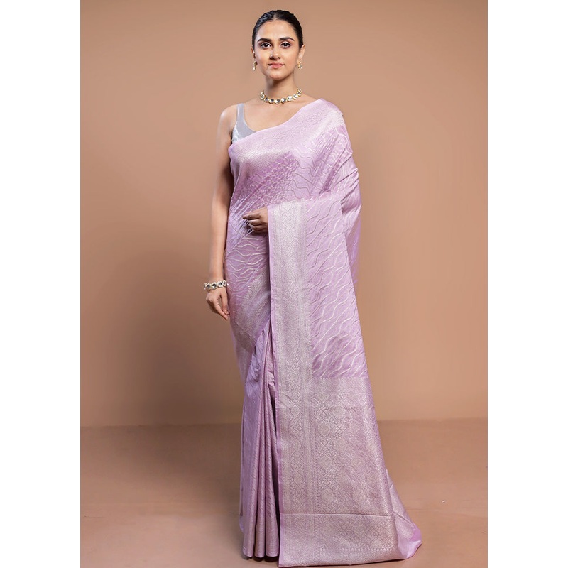 Purple Georgette Saree With Blouse Piece - JD986613037