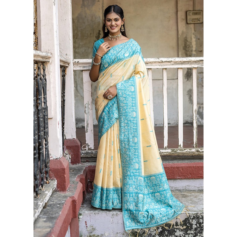Firoza Dupion Silk Saree With Blouse Piece - JD986612810