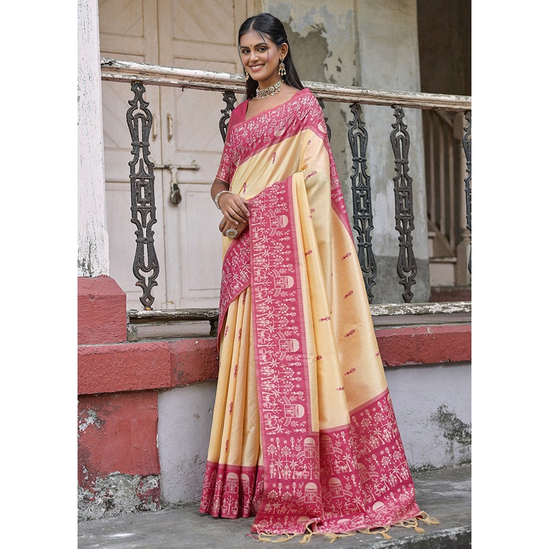 Rani Dupion Silk Saree With Blouse Piece - JD986612732