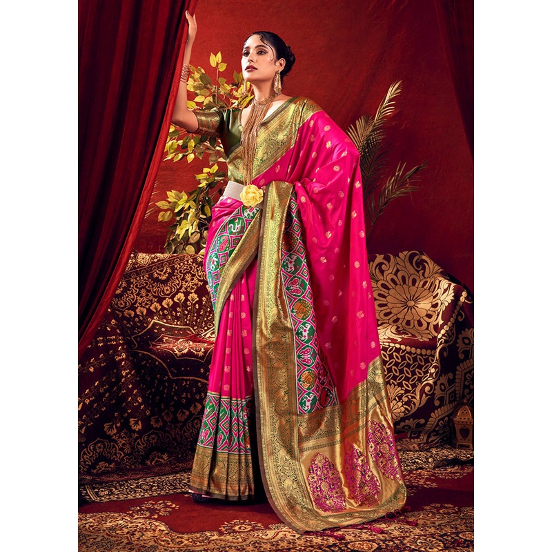 Rani Dupion Silk Saree With Blouse Piece - JD986612736