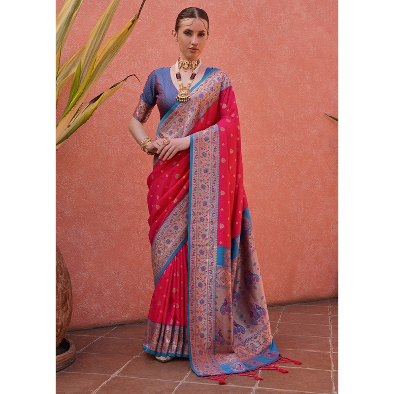 Rani Dupion Silk Saree With Blouse Piece - JD986612878