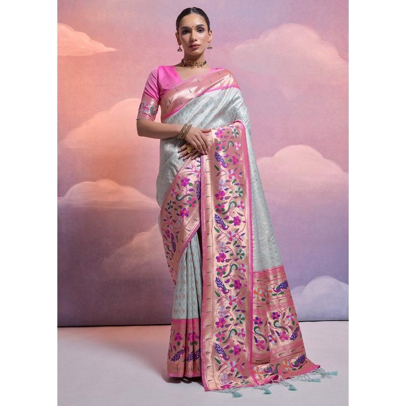 Sea Green Dupion Silk Saree With Blouse Piece - JD986612868