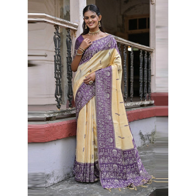 Wine Dupion Silk Saree With Blouse Piece - JD986612703