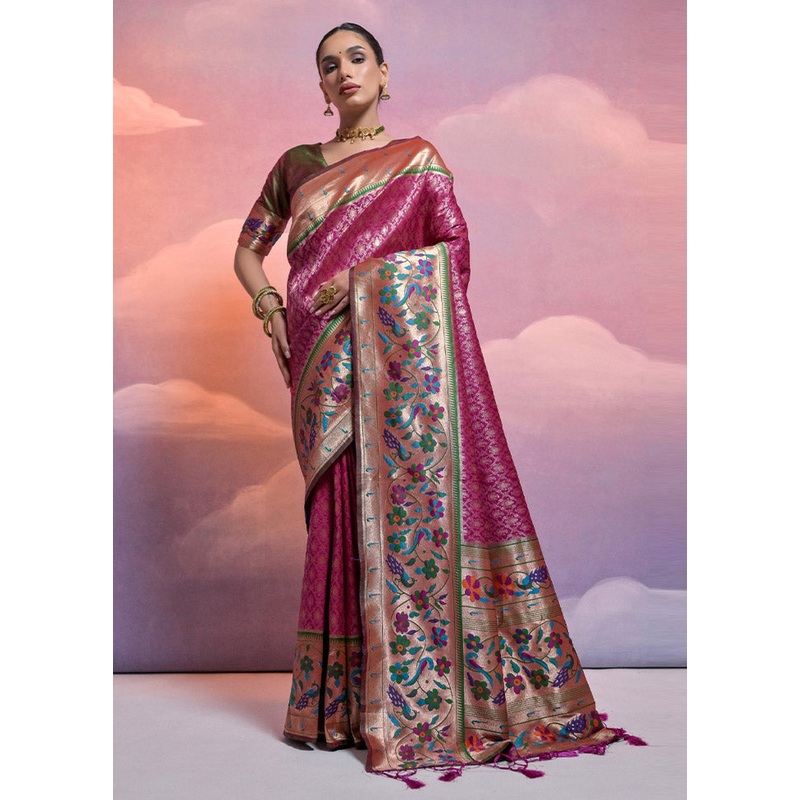 Wine Dupion Silk Saree With Blouse Piece - JD986612855