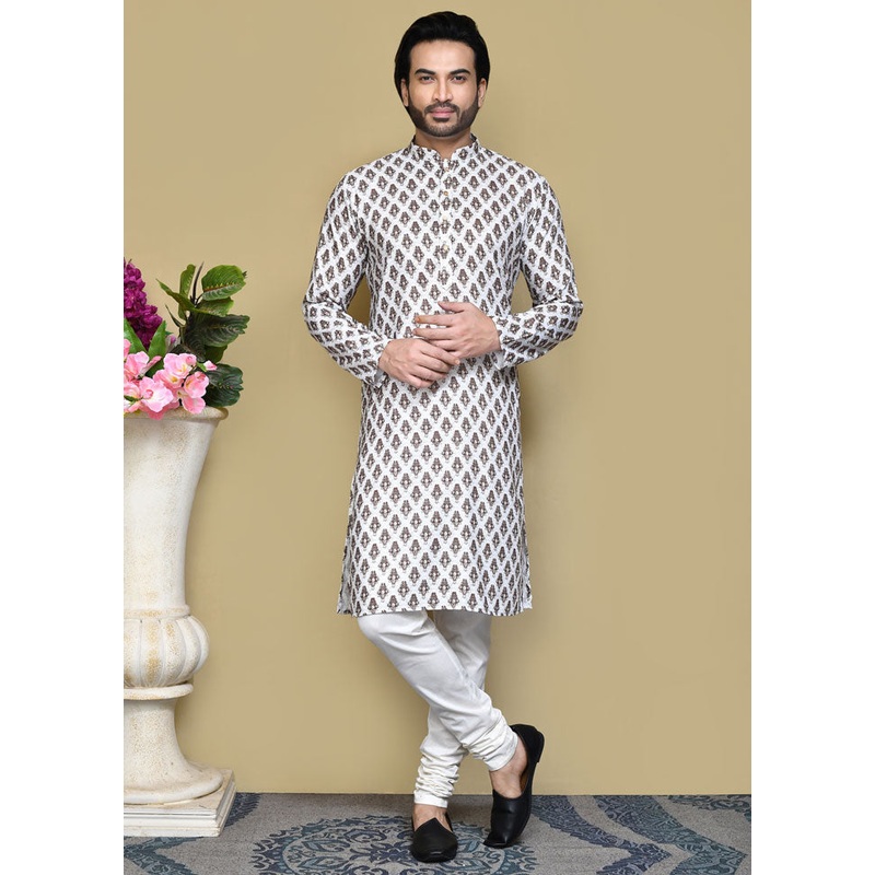 2 Pc Multicolor Cotton Kurta Pajama Set - JD986612125