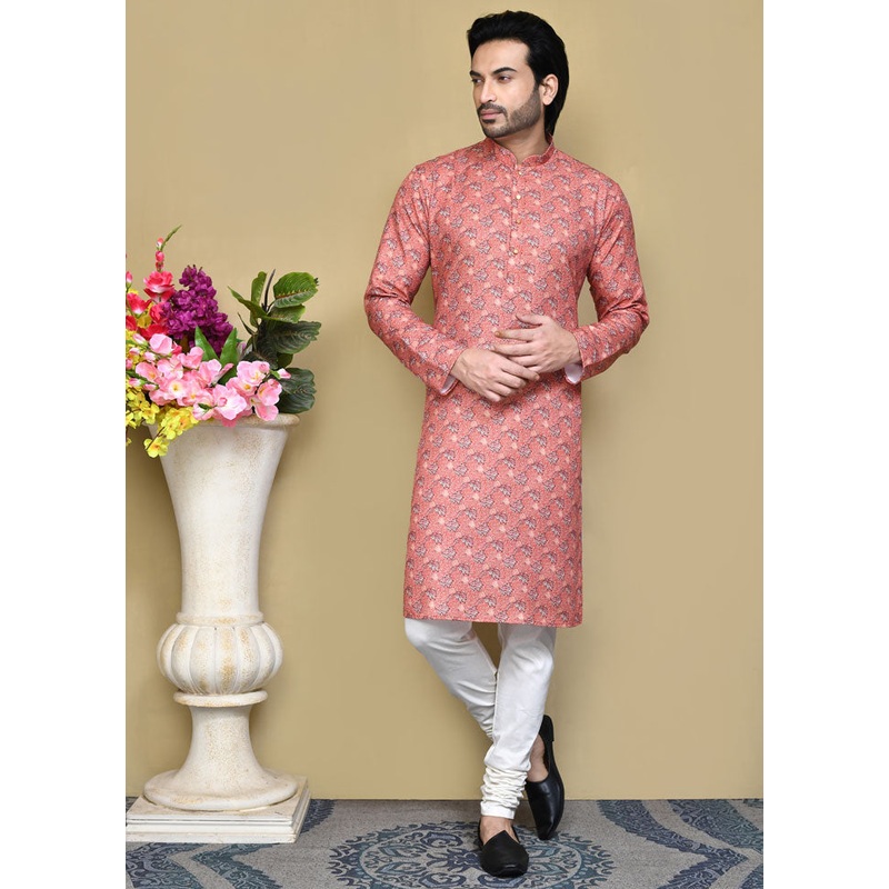 2 Pc Multicolor Cotton Kurta Pajama Set - JD986612127