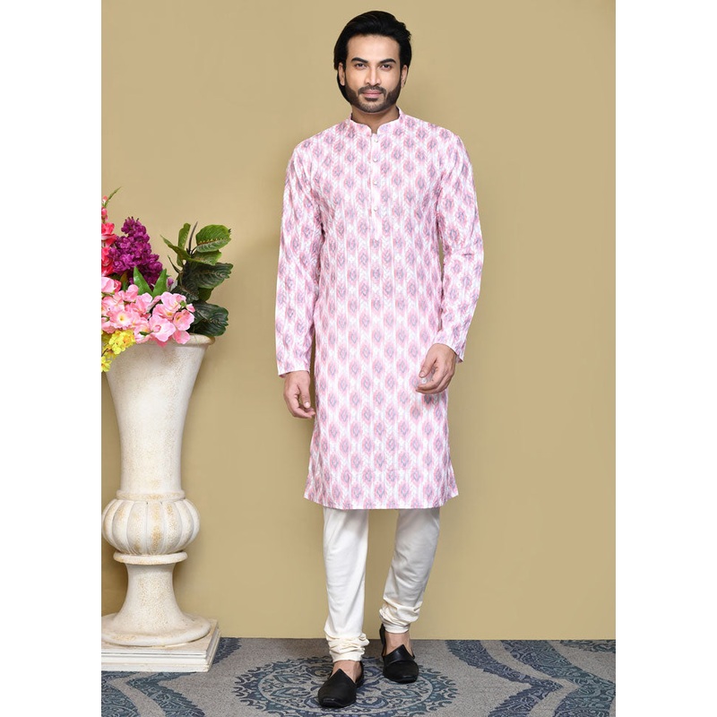 2 Pc Purple Cotton Kurta Pajama Set - JD986612098