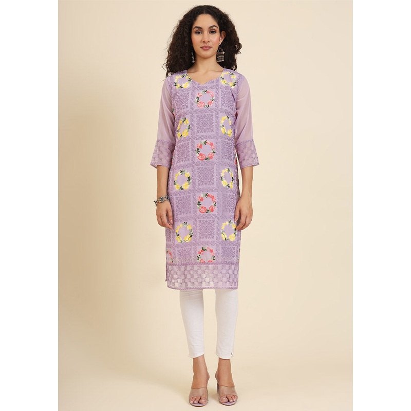 Purple Readymade Georgette Kurti - JD986612250
