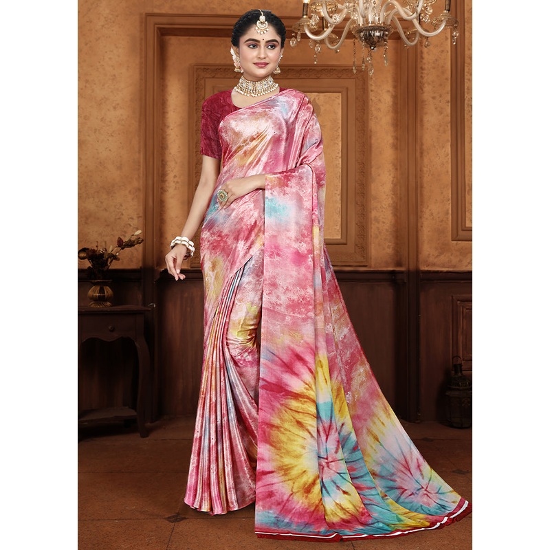 Brown Crepe Silk Saree With Blouse Piece - JD986611852