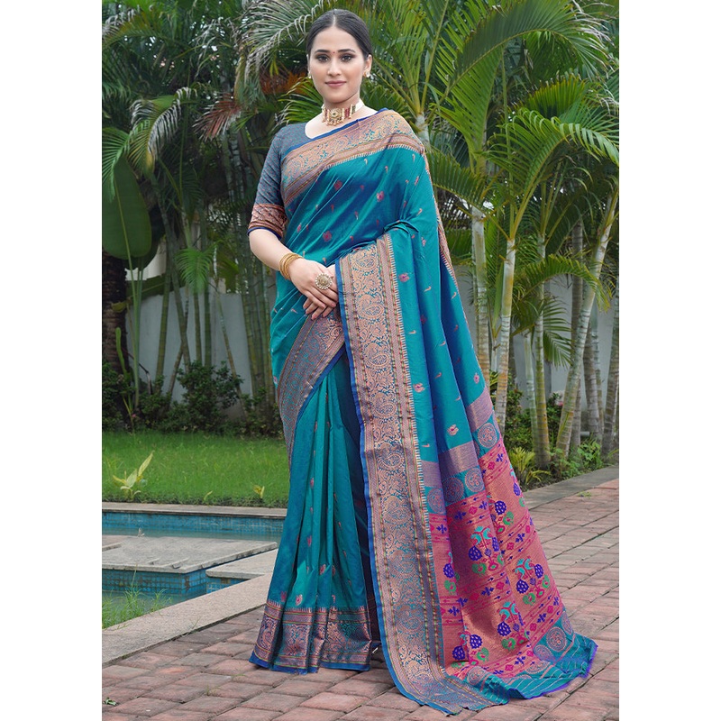 Firoza Dupion Silk Saree With Blouse Piece - JD986611850