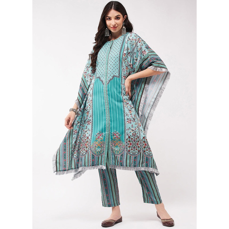 Blue Readymade Rayon Kurti - JD986611535