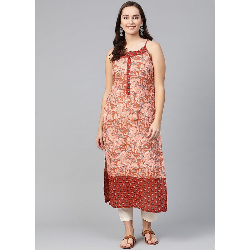 Coral Readymade Cotton Kurti - JD986611526