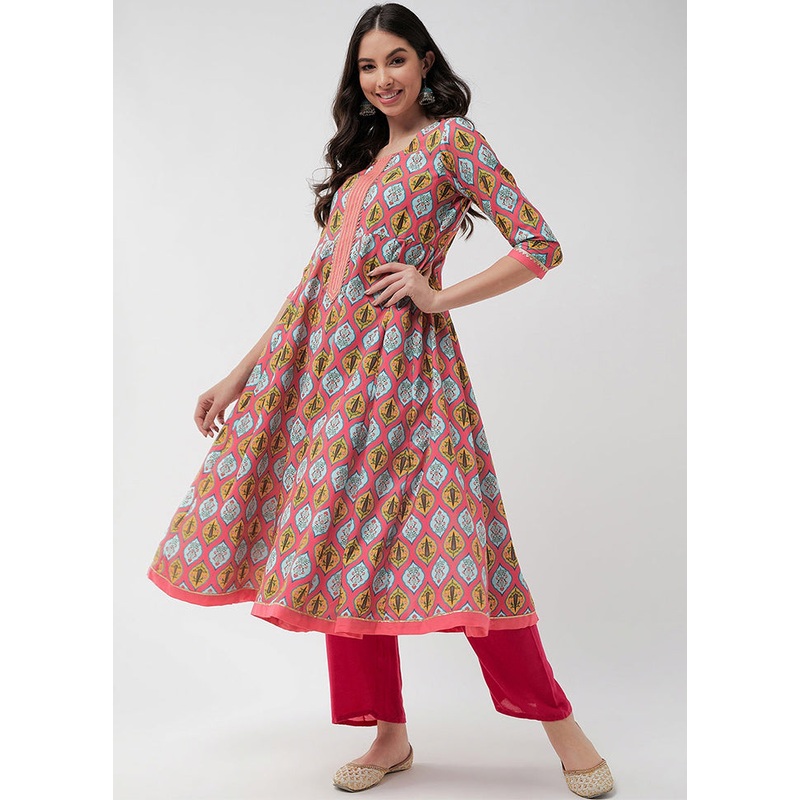 Coral Readymade Rayon Kurti - JD986611525