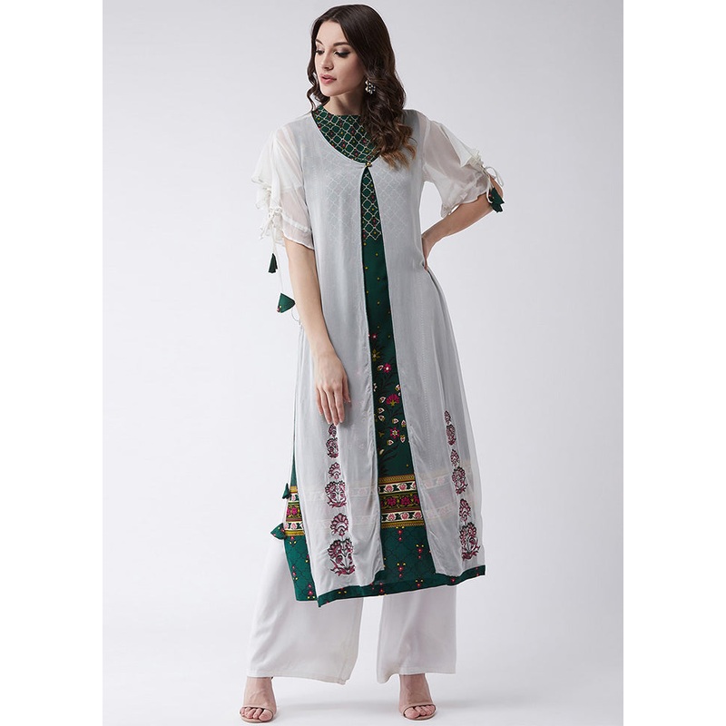 Green Readymade Rayon Kurti - JD986611499