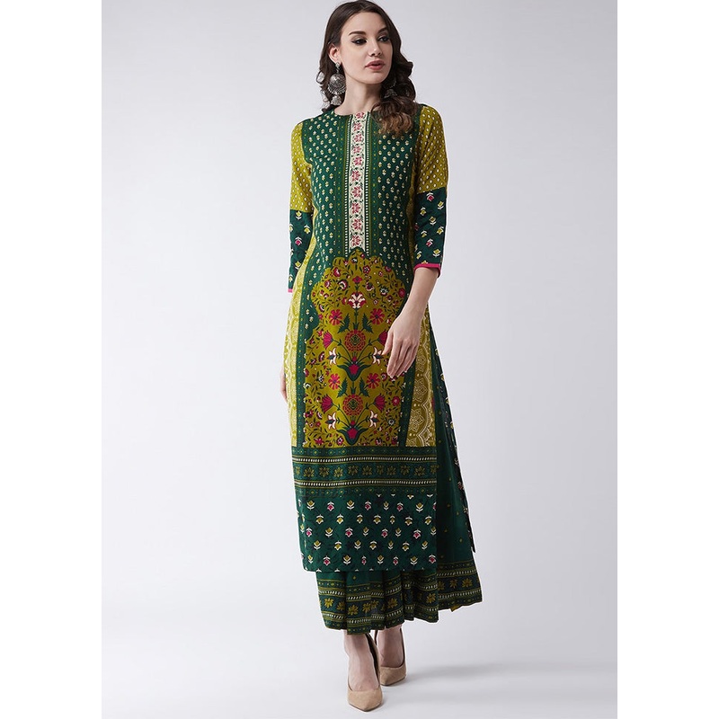 Green Readymade Rayon Kurti - JD986611500
