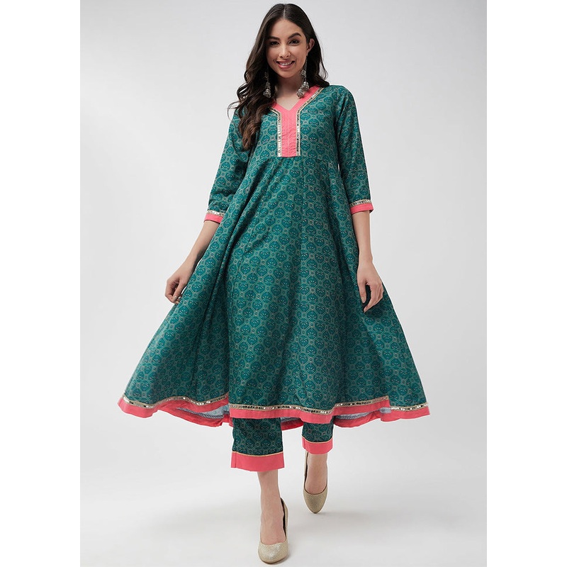Green Readymade Rayon Kurti - JD986611514