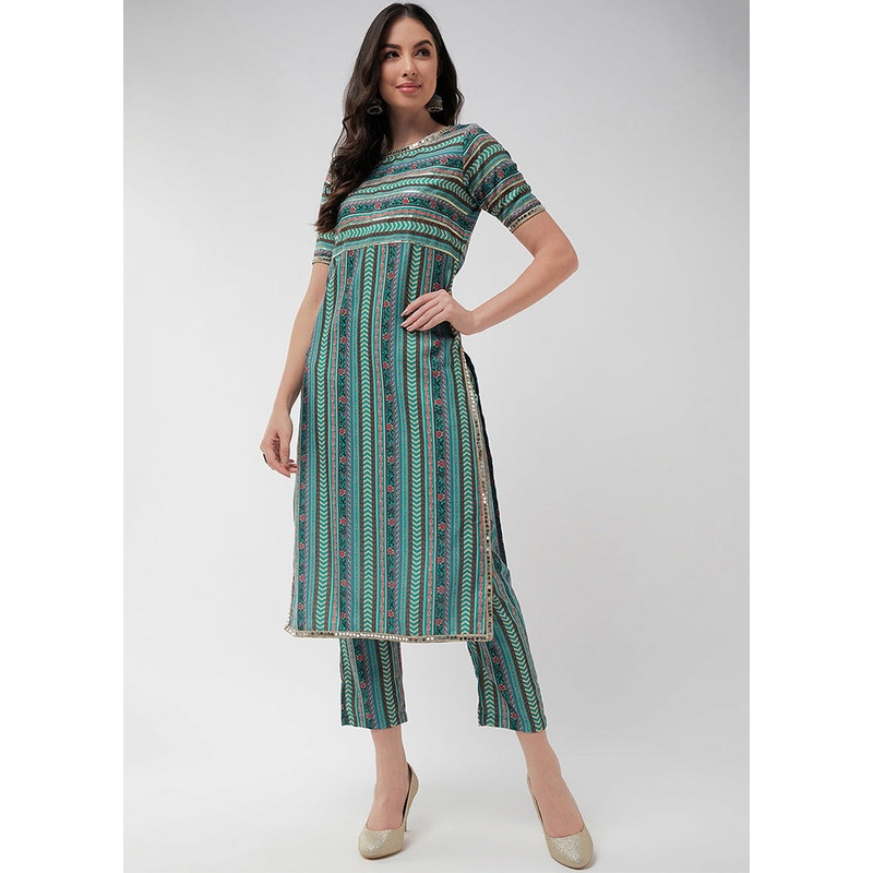 Green Readymade Rayon Kurti - JD986611515