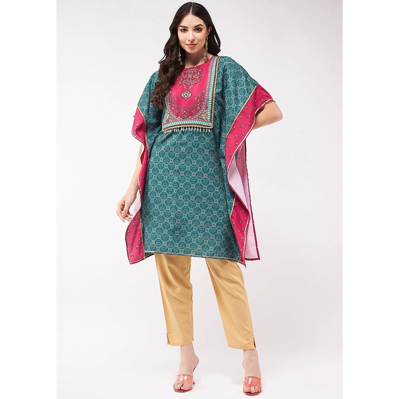Green Readymade Rayon Kurti - JD986611516