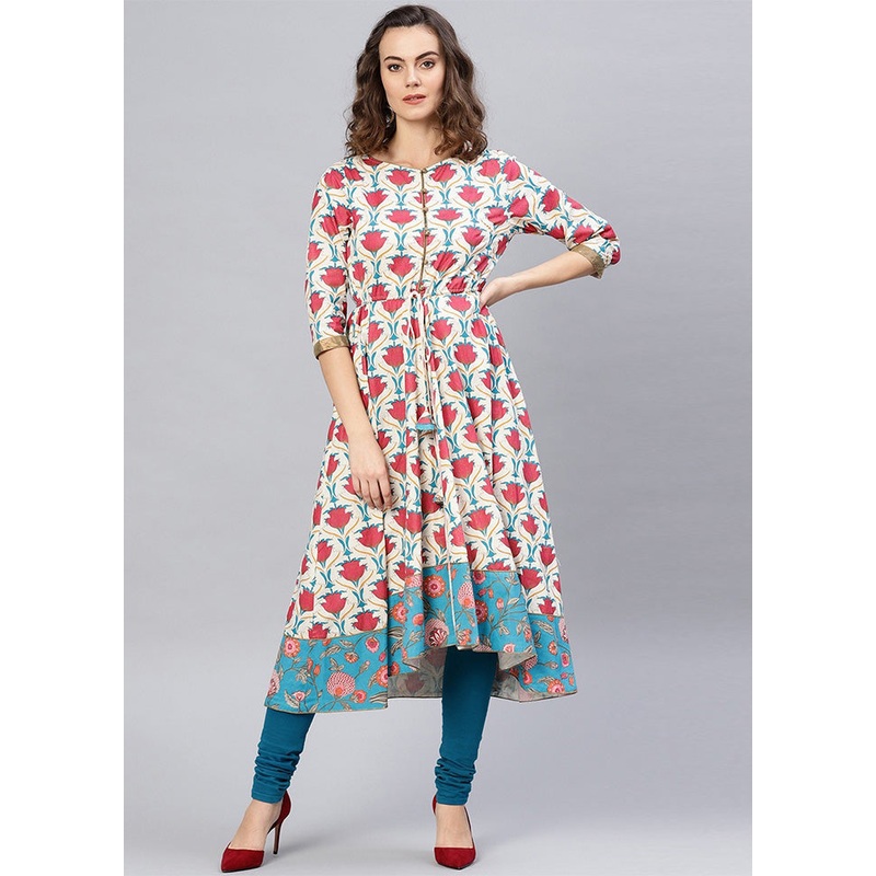 Multicolor Readymade Cotton Kurti - JD986611484