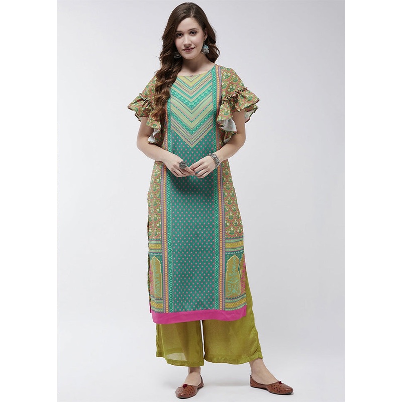 Multicolor Readymade Viscose Kurti - JD986611478