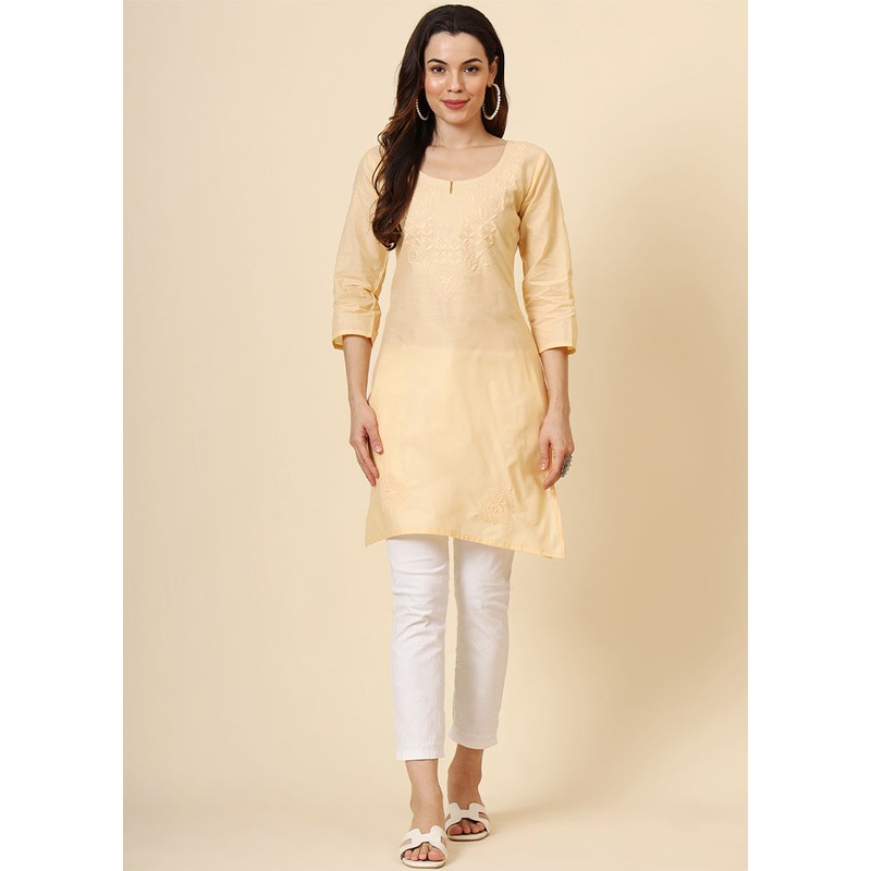 Yellow Readymade Cotton Kurti - JD986611622