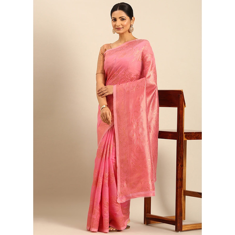 Multicolor Cotton Saree With Blouse Piece - JD986611350