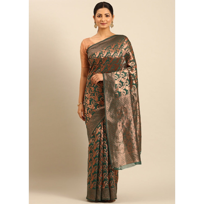 Multicolor Cotton Saree With Blouse Piece - JD986611351