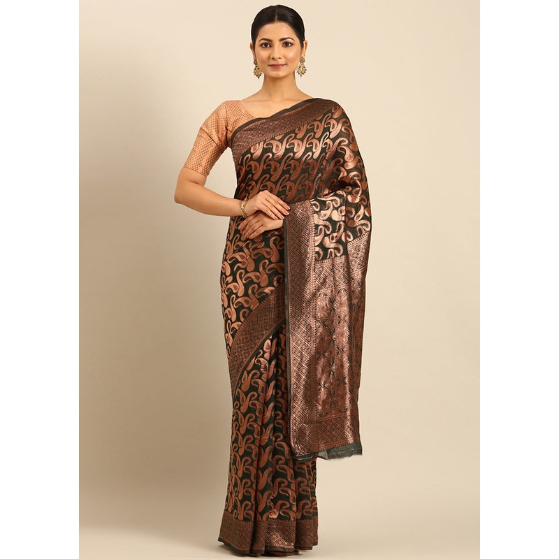 Multicolor Cotton Saree With Blouse Piece - JD986611355