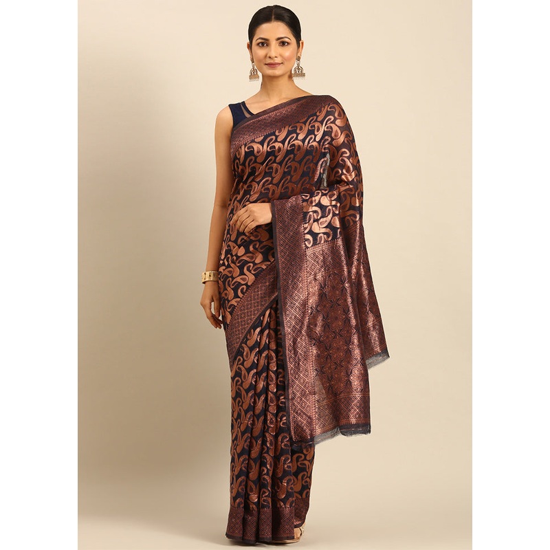 Multicolor Cotton Saree With Blouse Piece - JD986611356
