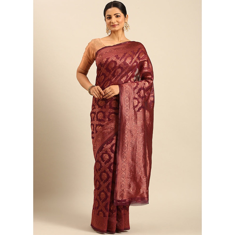 Multicolor Cotton Saree With Blouse Piece - JD986611358