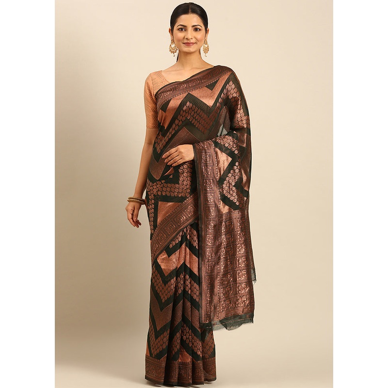 Multicolor Cotton Saree With Blouse Piece - JD986611359