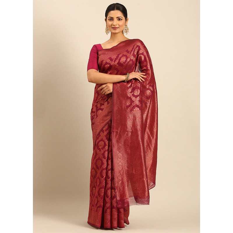 Multicolor Cotton Saree With Blouse Piece - JD986611360