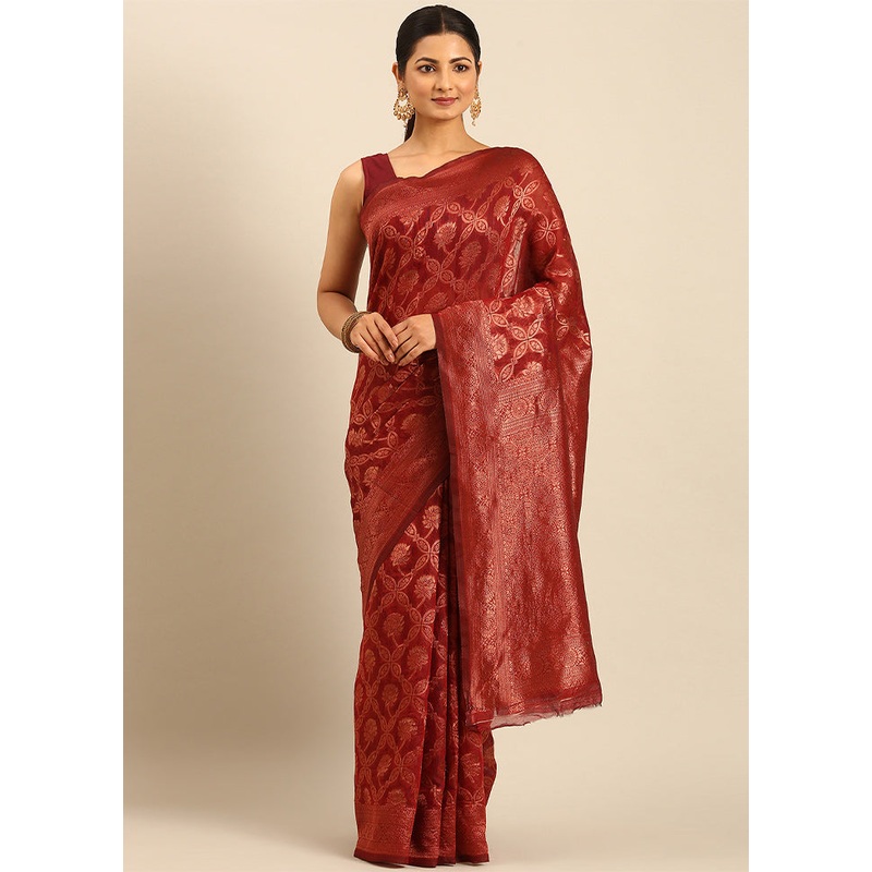 Multicolor Cotton Saree With Blouse Piece - JD986611361