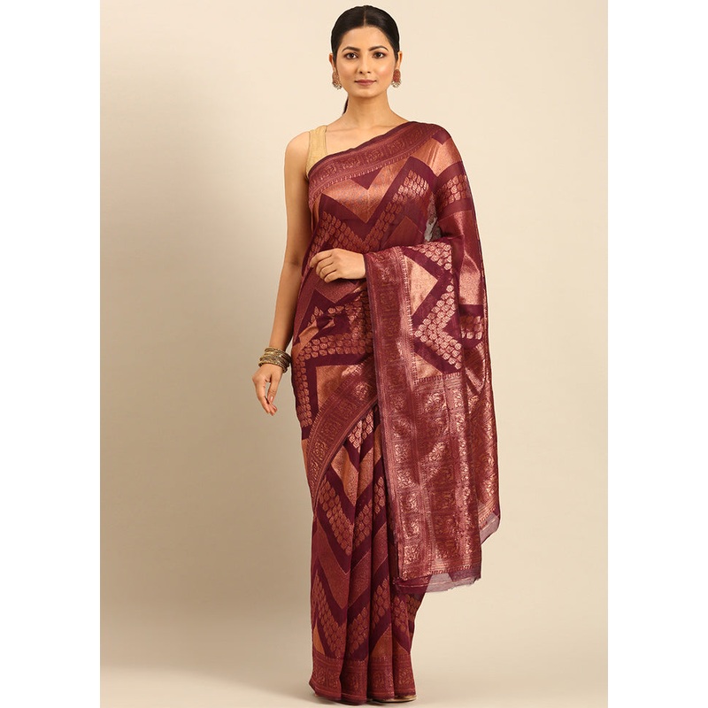Multicolor Cotton Saree With Blouse Piece - JD986611368