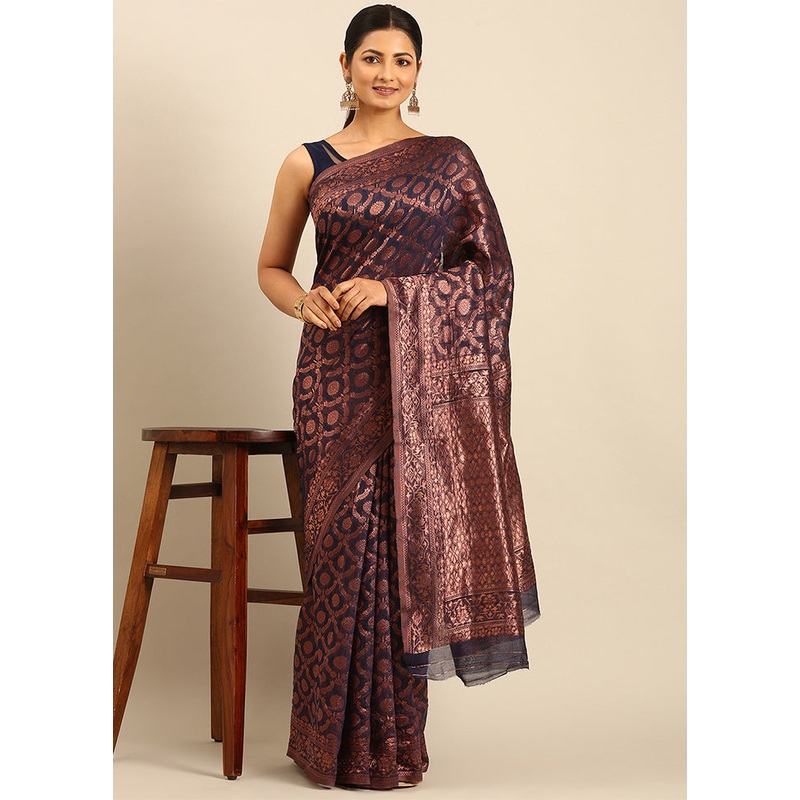 Multicolor Cotton Saree With Blouse Piece - JD986611374