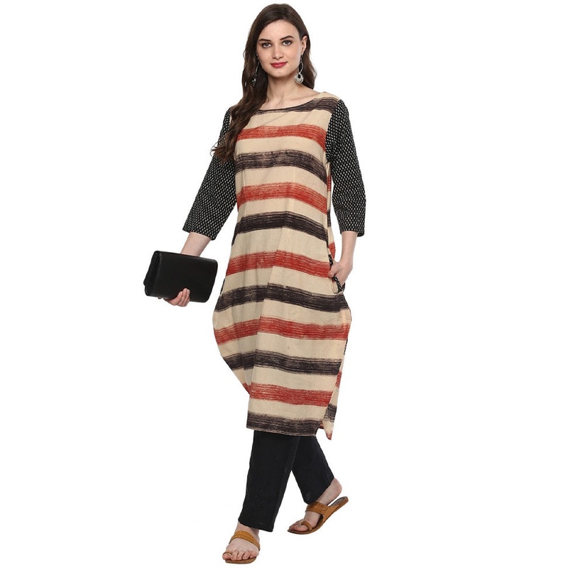 Multicolor Readymade Cotton Kurti - JD986611313