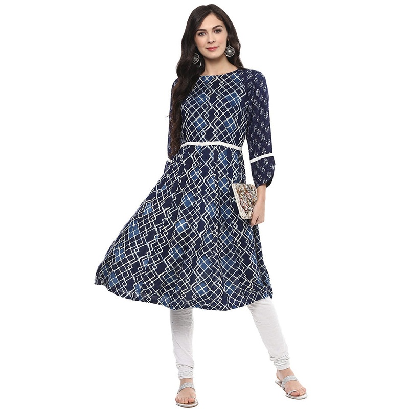 Multicolor Readymade Rayon Kurti - JD986611303