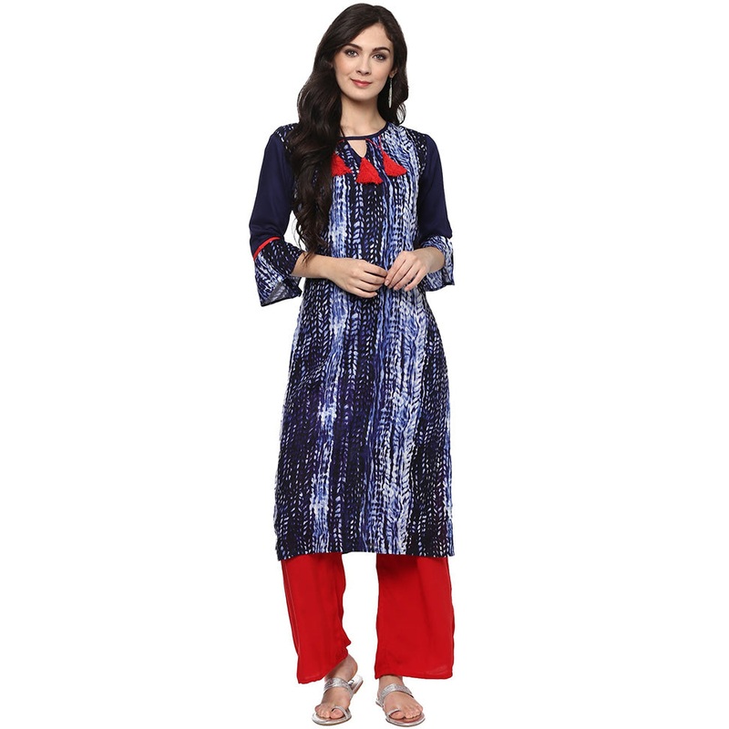 Multicolor Readymade Rayon Kurti - JD986611304