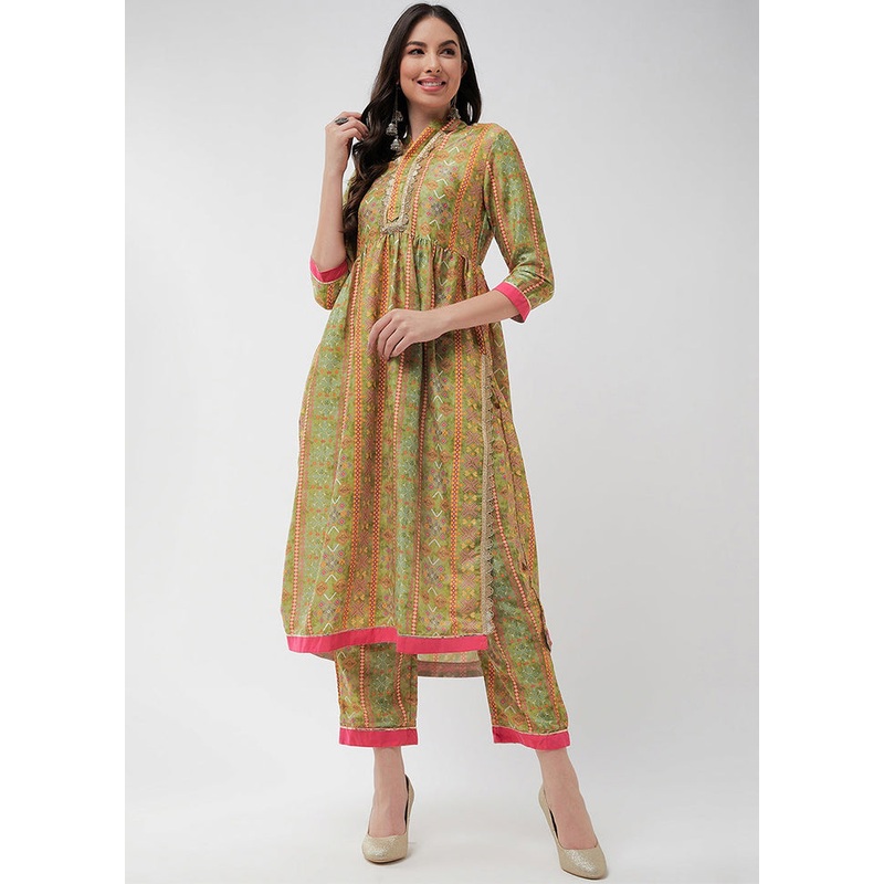 Orange Readymade Rayon Kurti - JD986611463