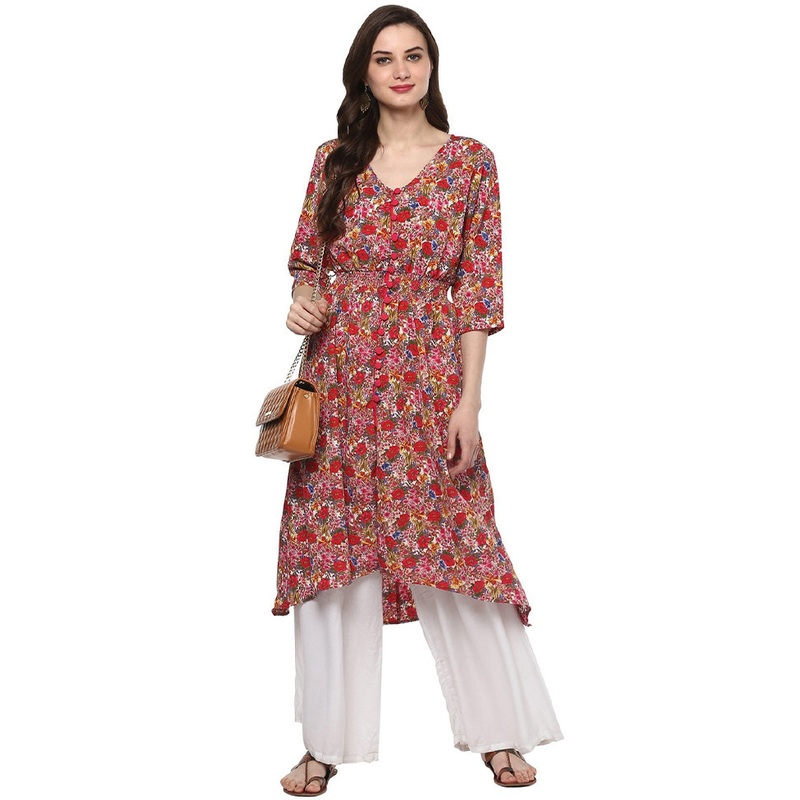 Pink Readymade Silk Kurti - JD986611294