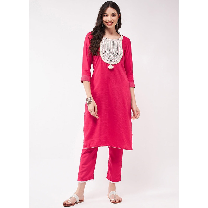 Pink Readymade Silk Kurti - JD986611454