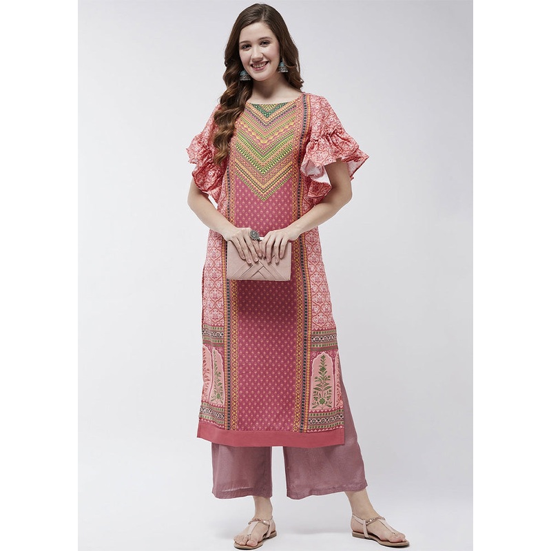 Pink Readymade Viscose Kurti - JD986611447