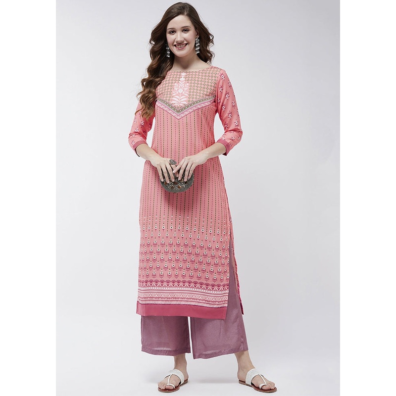 Pink Readymade Viscose Kurti - JD986611448