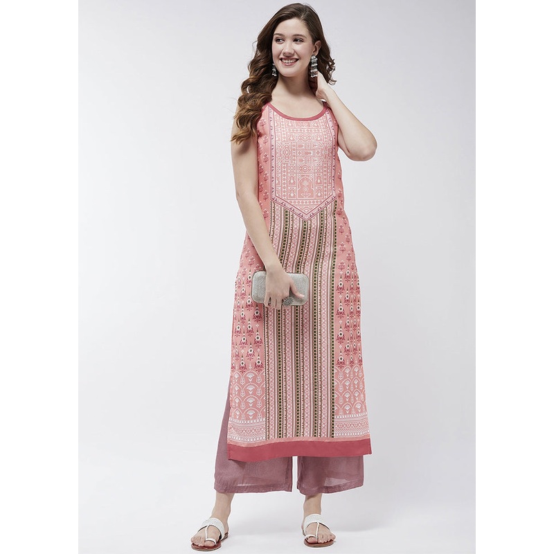 Pink Readymade Viscose Kurti - JD986611449