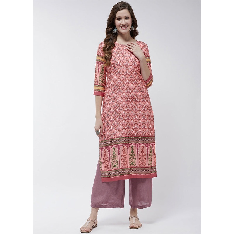 Pink Readymade Viscose Kurti - JD986611452