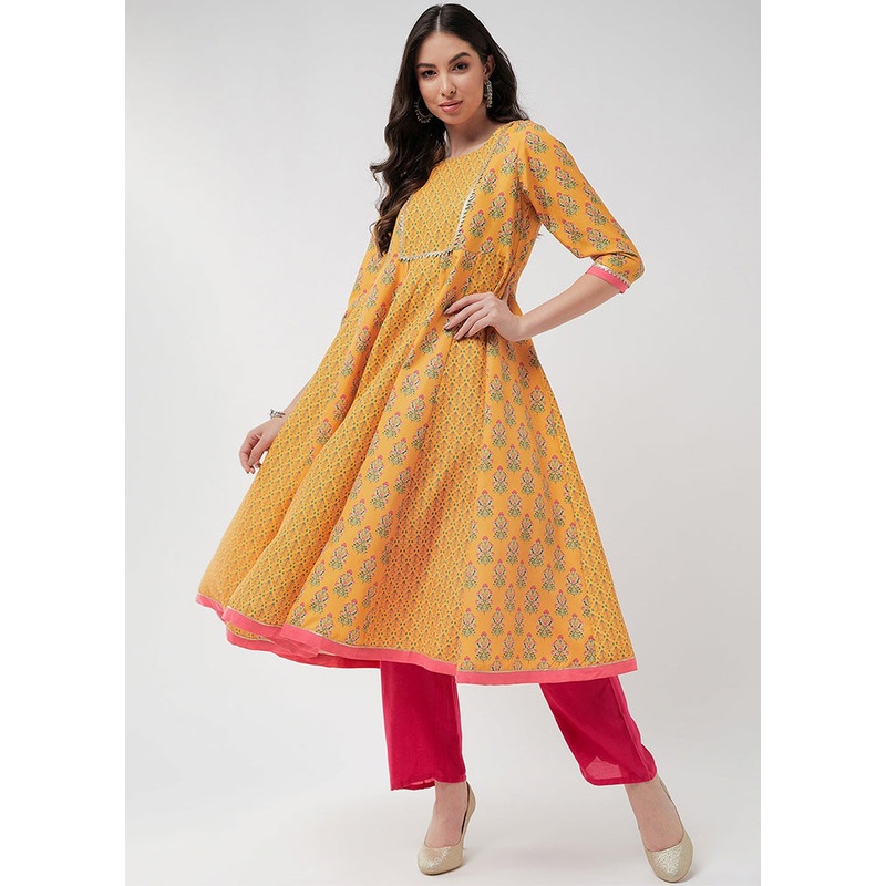 Yellow Readymade Rayon Kurti - JD986611422