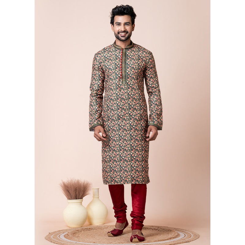 Multicolor Cotton Kurta And Pajama Set - JD986611187
