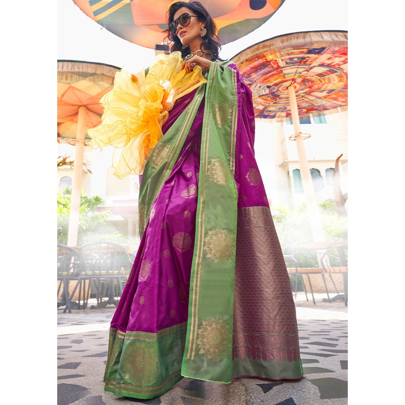 Pink Dupion Silk Saree With Blouse Piece - JD986611103
