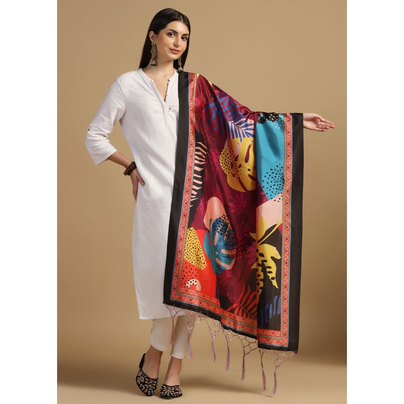 Multicolor Banarasi Silk Dupatta - JD986610848
